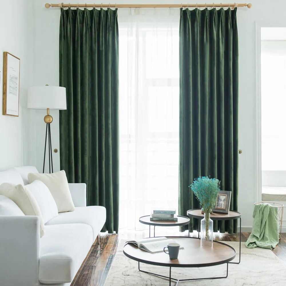 Скандинавская простая однотонная оконная занавеска s роскошная бархатная