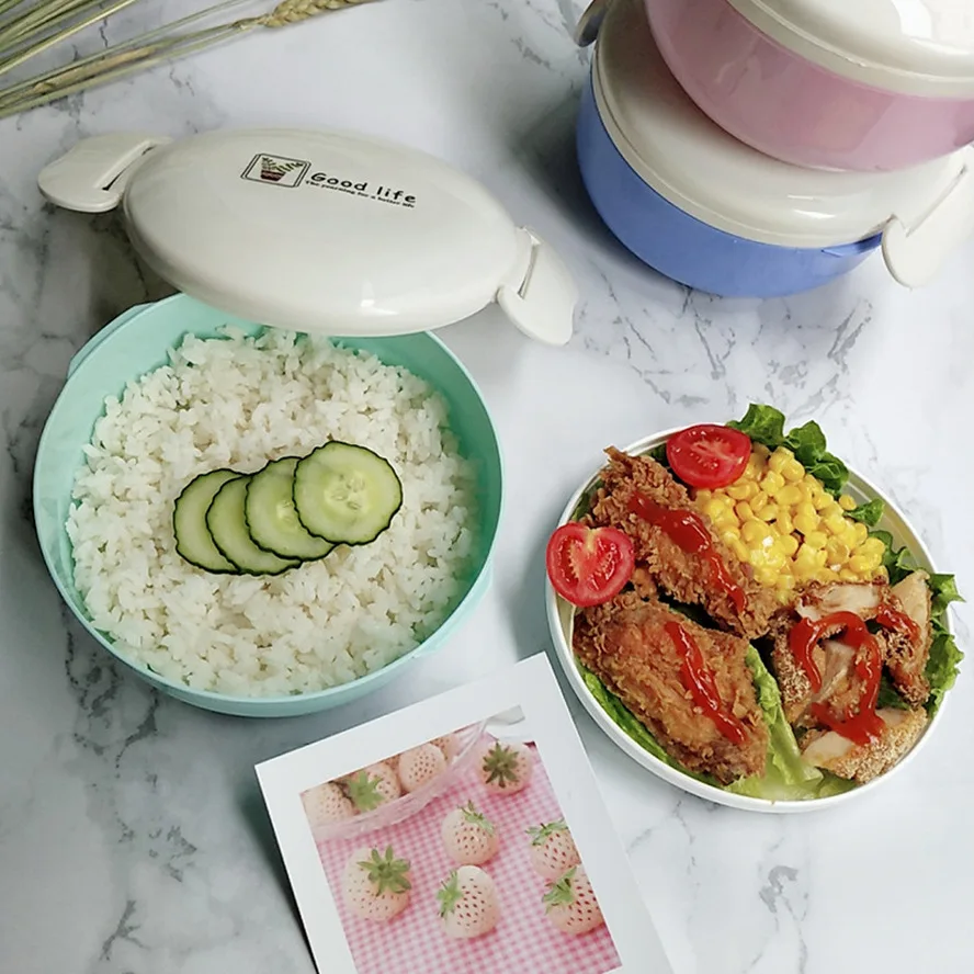 Бенто бокс двойной детский Ланч Студенческая с крышкой контейнер подогревом для