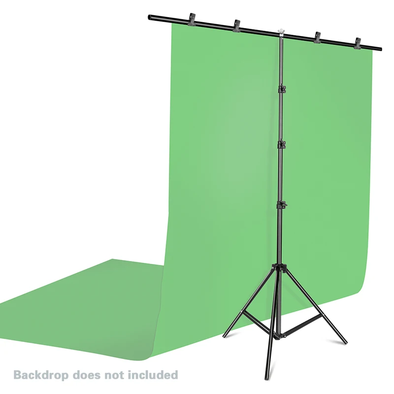 

T-Shape Portable Background Backdrop Support Stand Kit Tall Adjustable Photo Backdrop Stand with Spring Clamps