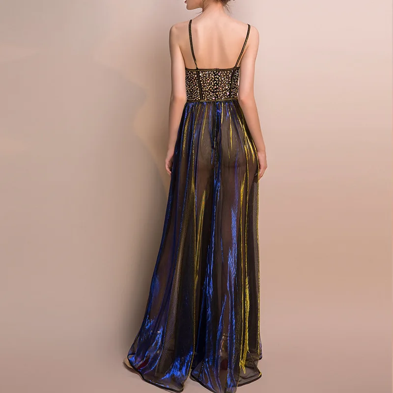 Сексуальное Тонкое перспективное вечернее платье для ночного клуба женский