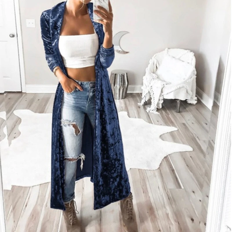 Женский Тренч 2019 Модный повседневный новый длинный плащ с длинными рукавами