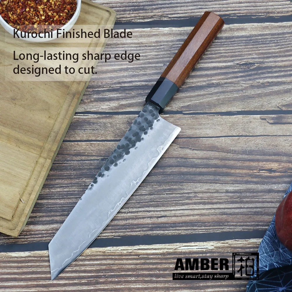 Японские кухонные ножи Kiritsuke PRO янтарный нож шеф повара ручной работы инструменты