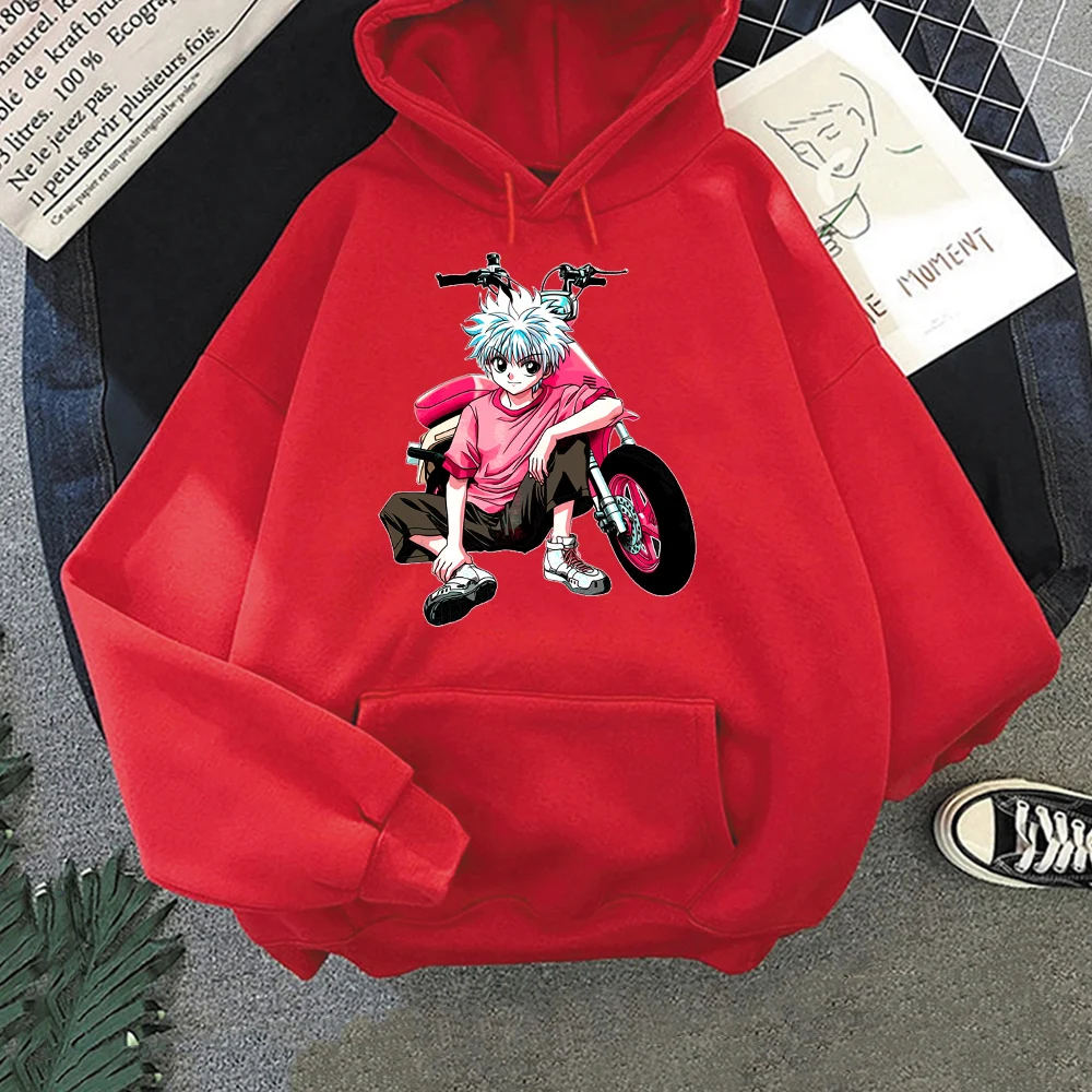 

Hunter Hoodie Japanese Anime Women's Hooded Sweatshirt Harajuku Full-time Killua Anime Print Streetwear Casual Oversized Hoodies