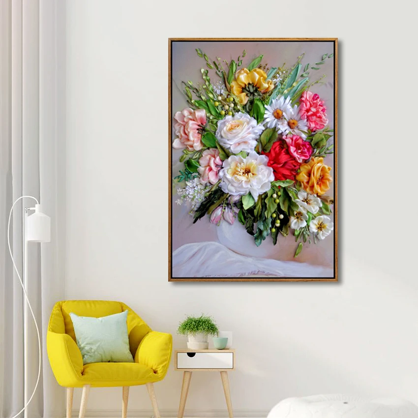 Постеры и принты на холсте в скандинавском стиле с цветными цветами | Дом сад