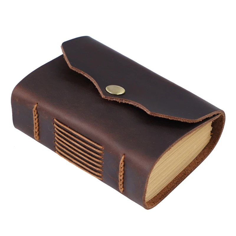 

Classic Vintage Leather Notebook Sketchbook Button Closure Portable Travel Journal Diary 160 Sheets Kraft Papers Drop shipping