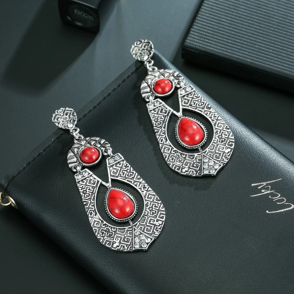 Модные Простые Винтажные серьги с металлической резьбой 2018 женские