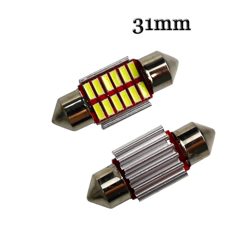 10 шт. купольные фонари Festoon C5W Canbus 31 мм 36 39 41 12 16 20 24 SMD 4014 светодиодные неполярные 0 1