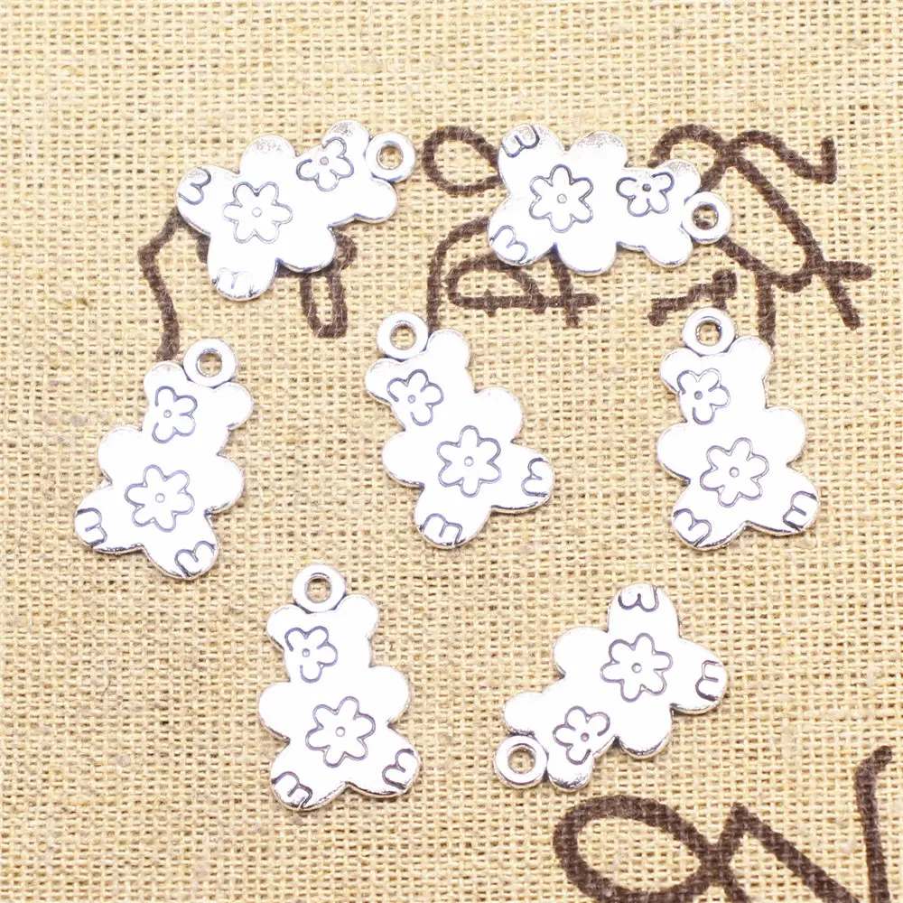 

Charm For Making Jewelry Pendants Antique Silver Color Little Bear 13x20mm 10pcs