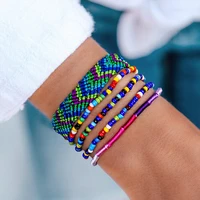 5pcsset bohemian thread bracelet bead handmade boho multicolor string cord woven braided hippie friendship bracelets women men
