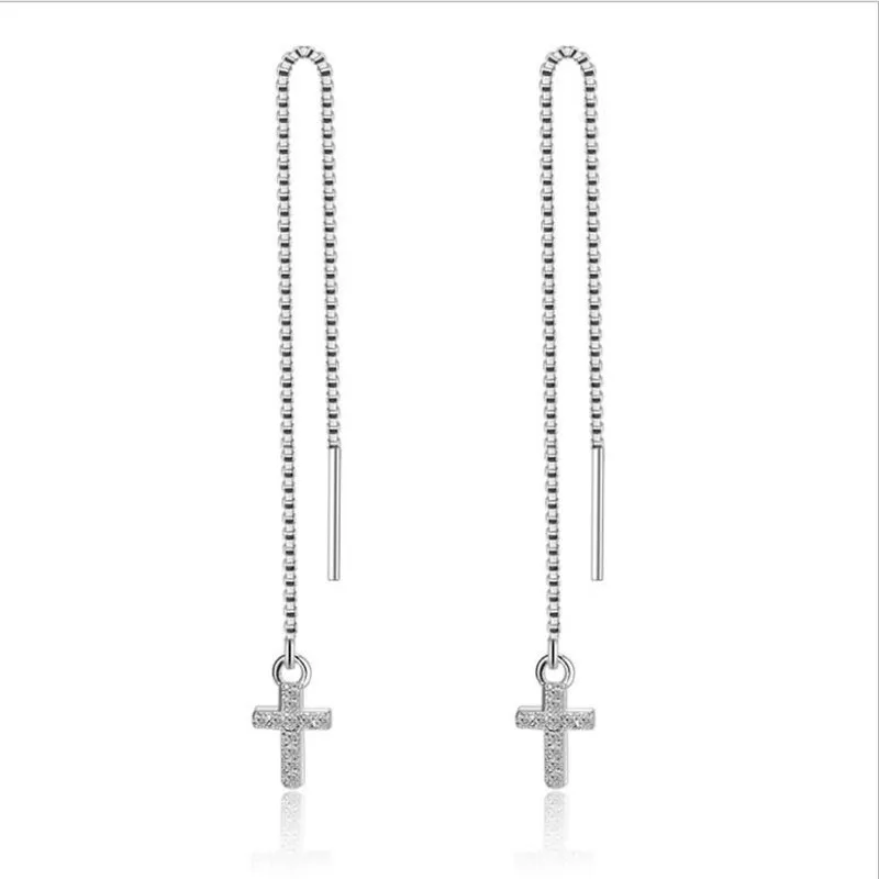 Модные серьги для женщин бижутерия модные циркониевые с перекрестными линиями