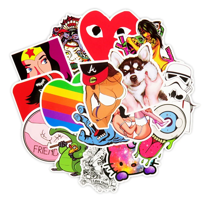 100 шт. наклейки для ноутбука холодильника чемодана | Компьютеры и офис