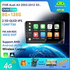 Carplay2 Din Android 10 Автомобильный GPS Стерео Радио мультимедийный плеер для Audi A3 2003-2012 S3 2006-2012 RS3 Sportback 2011 BT WIFI