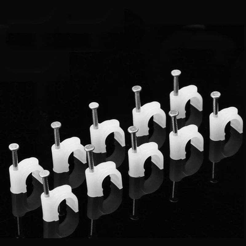 100 шт провод u образный круглый кабельный зажим с кабелем для ногтей