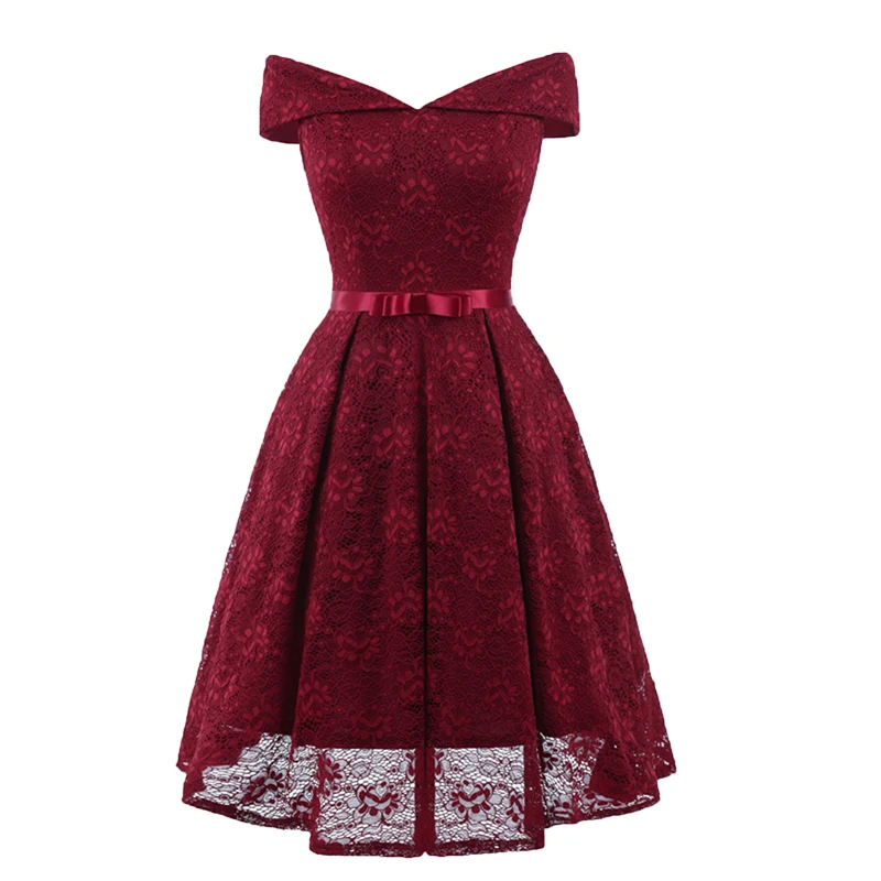 2021 Новые модельные дамские пикантные туфли Сезон лето Плечо кружевное платье с