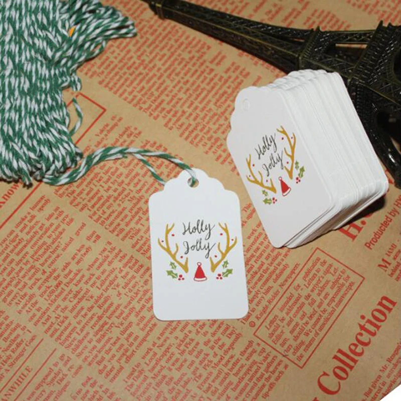 Новый 4*7 см 50 шт./компл. рождественские поделки на год и Рождество для