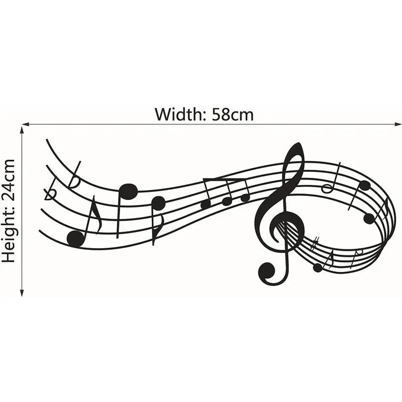 

1pcs Music Songs Sound Notes Melody Wall Decal Bedroom Office Christmas Musical Wall Door Window Sticker Decor