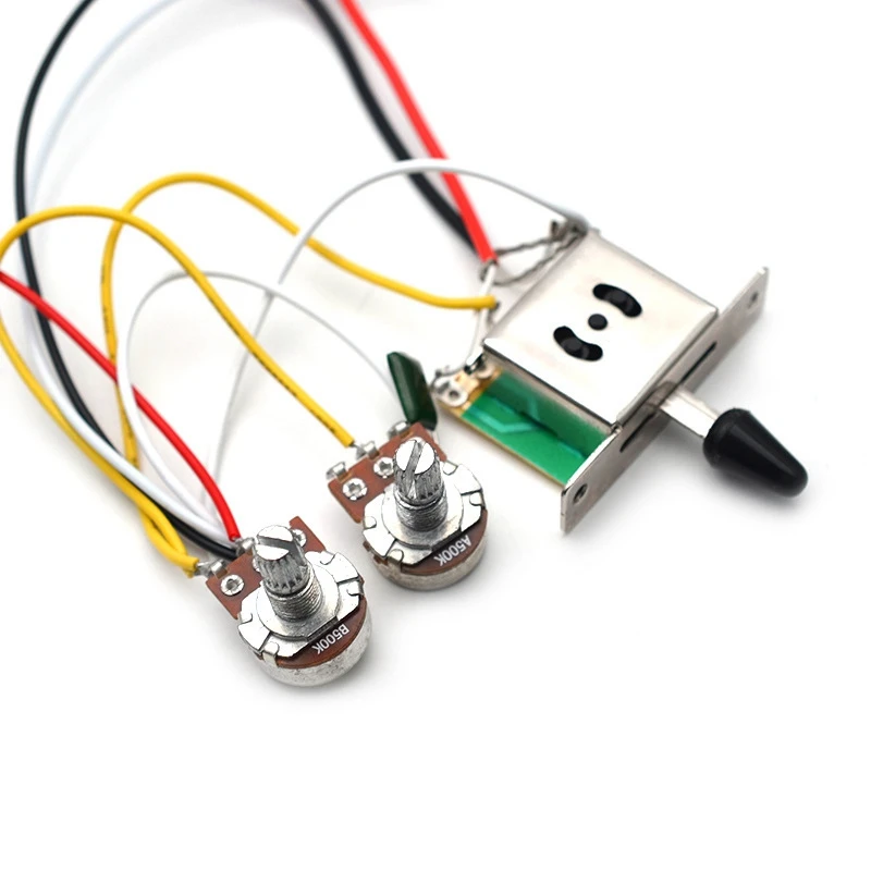 

Electric Guitar Pickup Wiring Harness Prewired 3-Way Switch HH Pickup for ST Electric Guitar White