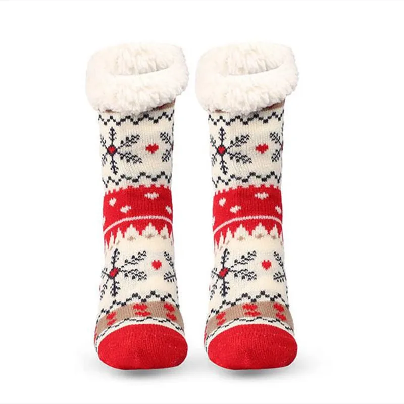 

Christmas Socks Women Winter Room Socks Warm Velvet Home Indoor Sleep Carpet Snow Socks chaussettes femmes