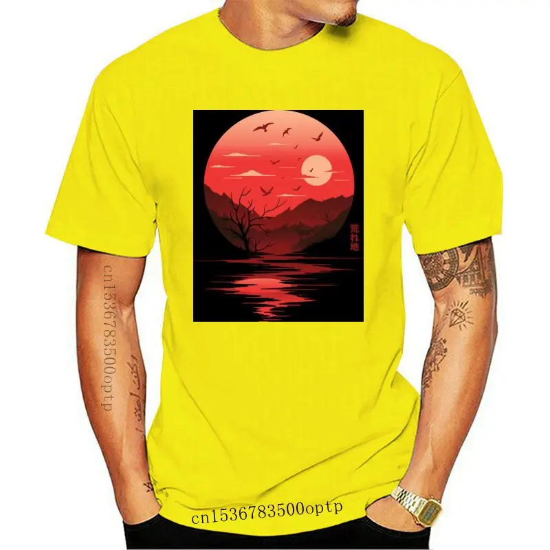 

Trendy New Arrival T-Shirt Men Cotton Wilderness Mountain Tee Short Sleeve Summer Sunrise Casual T Shirt Streetwear Clothing