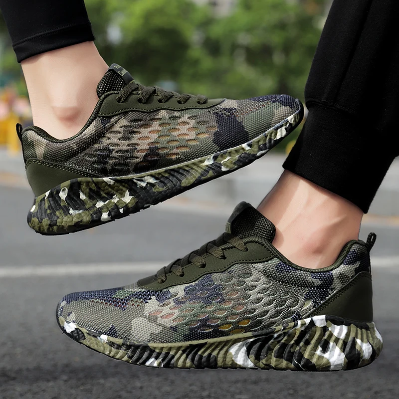 Кроссовки спортивные для мужчин и женщин дышащие камуфляжные занятий спортом