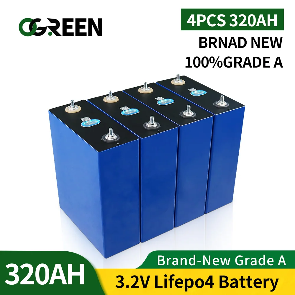 3.2V 4pcs Lifepo4 310AH NEW 280AH Cells 320Ah Battery Pack 105AH 12v 90AH 24v 200AH 48v 230AH Gread A For RV EU US TAX FREE
