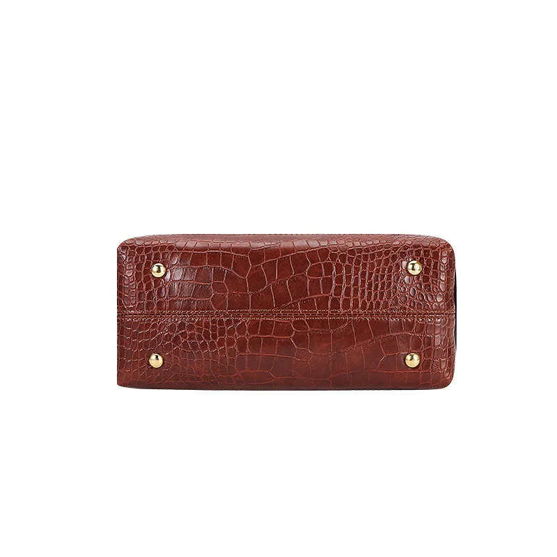 FUNMARDI Luxury Brand Handbag Women Alligator Patchwork Shoulder Bag Crossbody New PU Women Bag Trunk Tote Bag Hairball WLHB2025