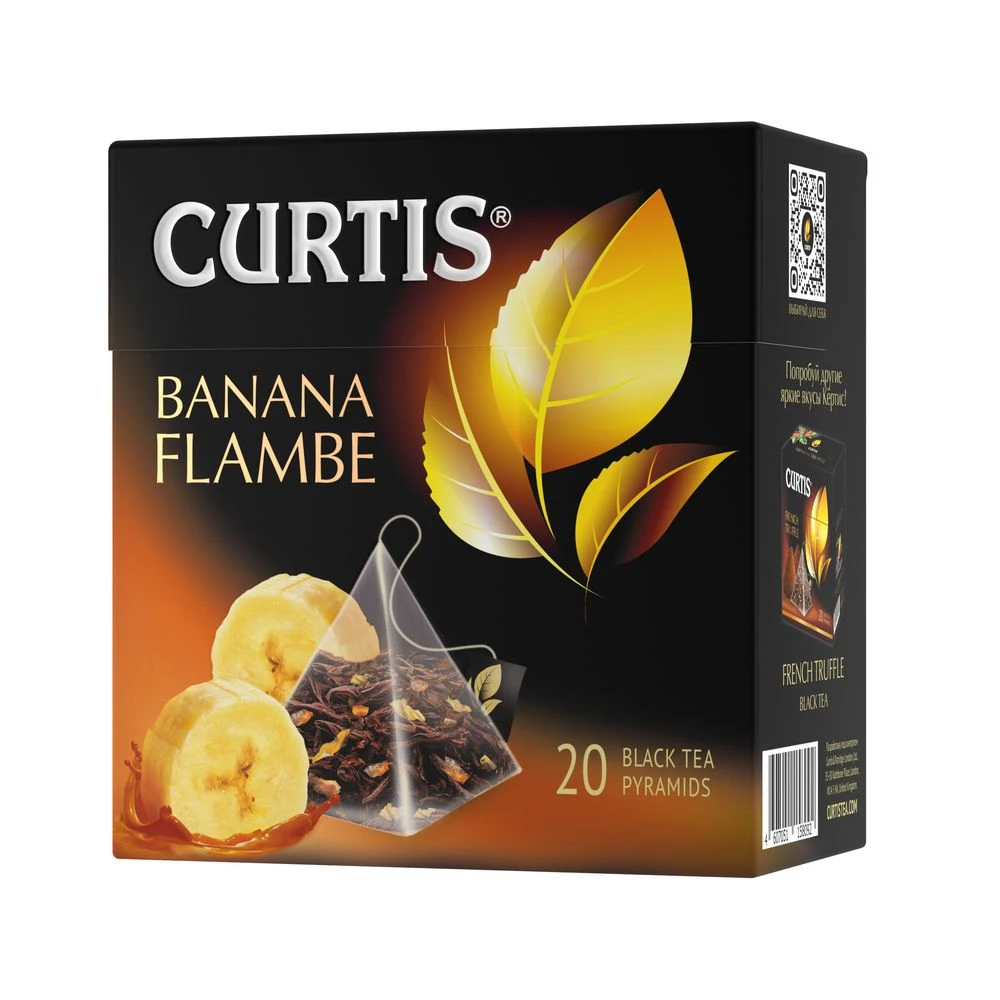Чай черный в пирамидках CURTIS &quotBanana Flambe&quot 20 шт фруктовый ароматизированный |