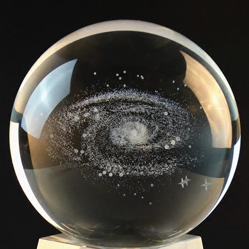 Хрустальный шар 6 см/8 см 3D лазерный Галактический туманность креативное стекло