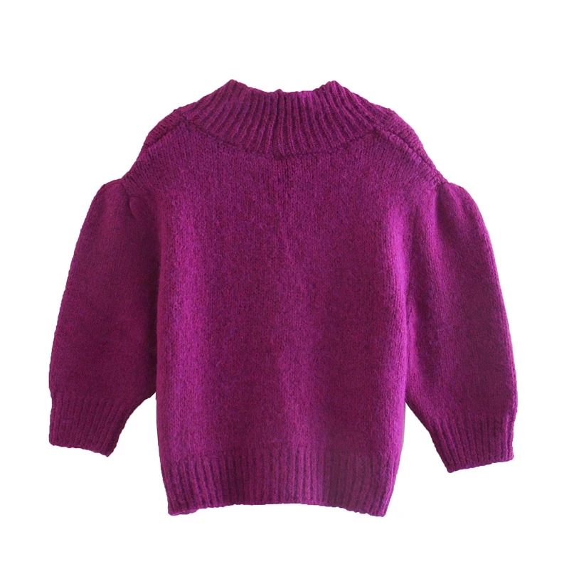 

YOSIBCD Women 2021 Fashion Buttons Cropped Knitted Cardigan Sweaters Vintage Three Quarter Sleeve Female Outerwear Chic Tops