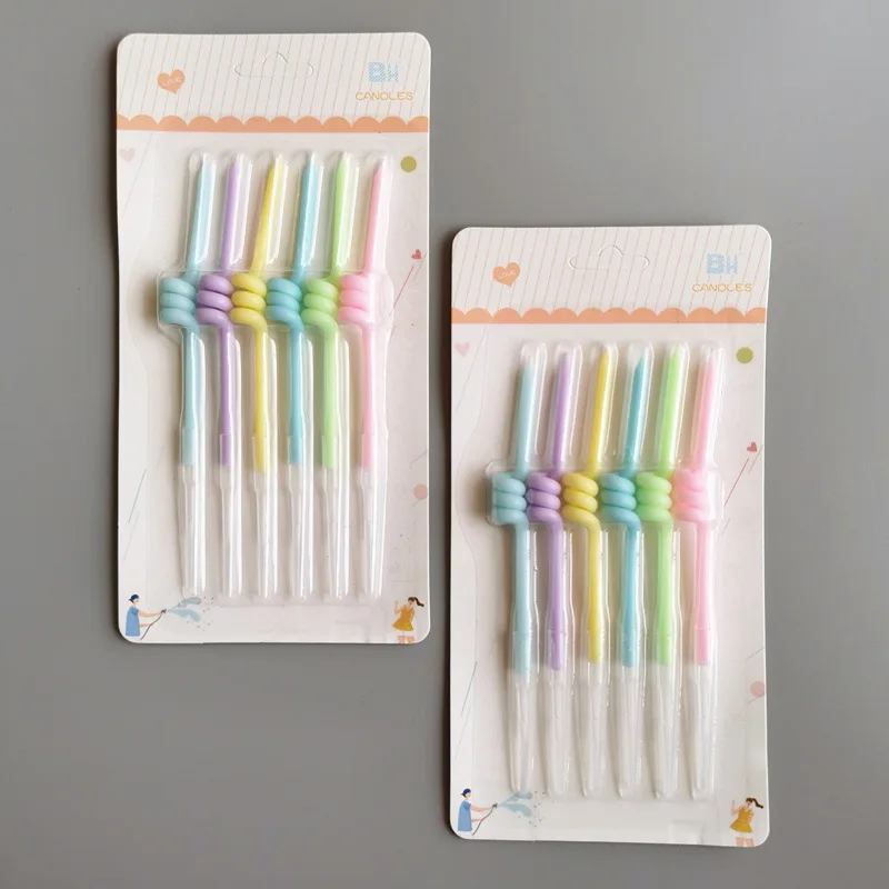 Свечи для торта на день рождения изогнутые радужные украшение С Днем Рождения -
