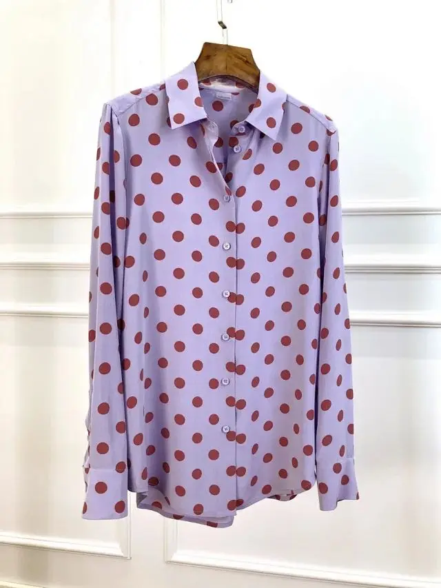 

2021 Women Shirt New Silk Sand Washed Shirt