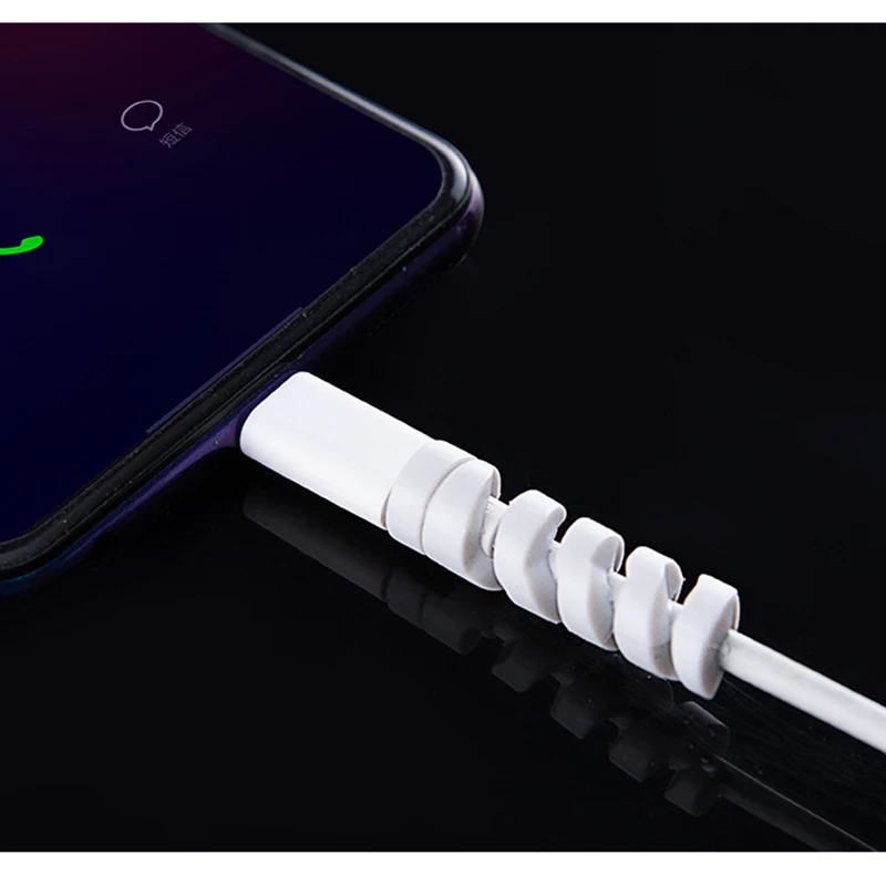

6pcs Free Shipping Cable Protector Silicone Bobbin Winder Wire Cord Organizer Cover for Apple iphone USB Charger Cable Cord