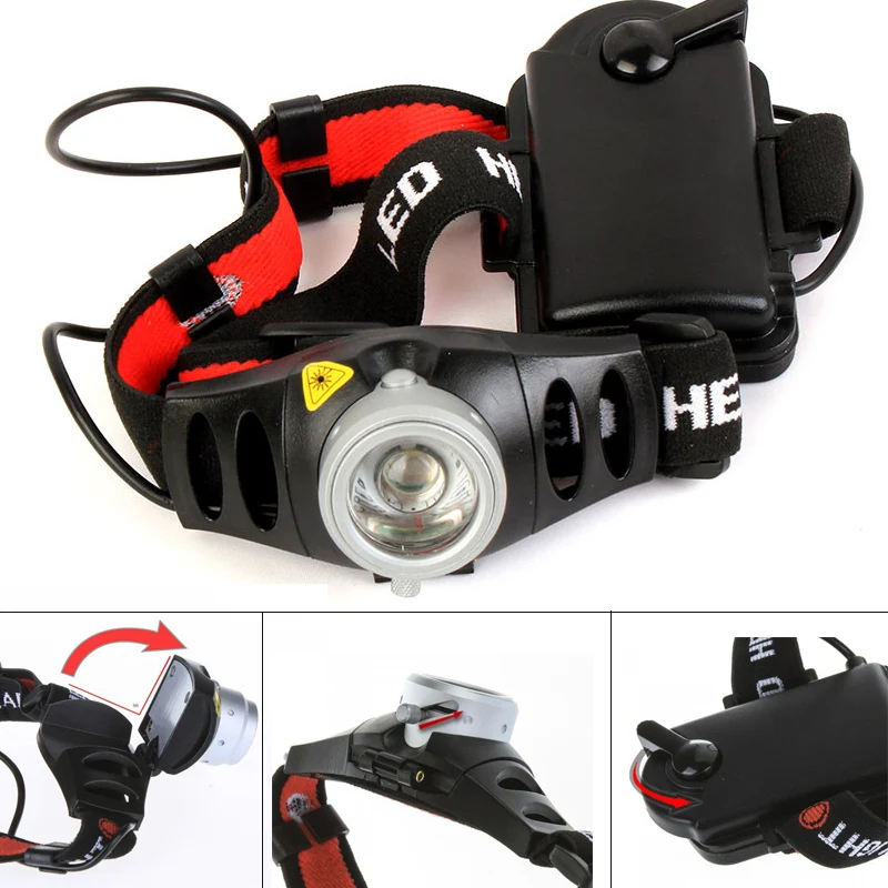 Zoomable Q5 LED Headlamp Headlights AAA Battery focus frontal high power Head Lamp light Torch Flashlight for Fishing camping | Лампы и