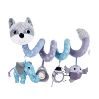soft plush infant crib bed around toy mobile bed stroller animal fox toy hanging spiral rattles sound baby early educational toy