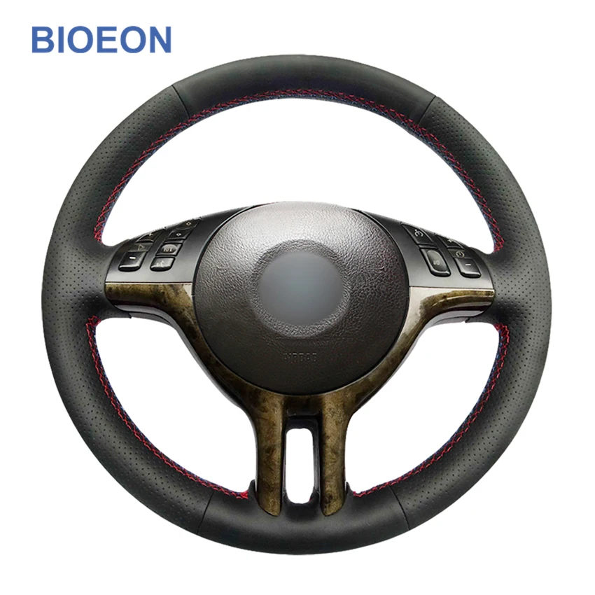 Чехлы рулевого колеса автомобиля ручной работы из искусственной кожи для BMW E46 318i