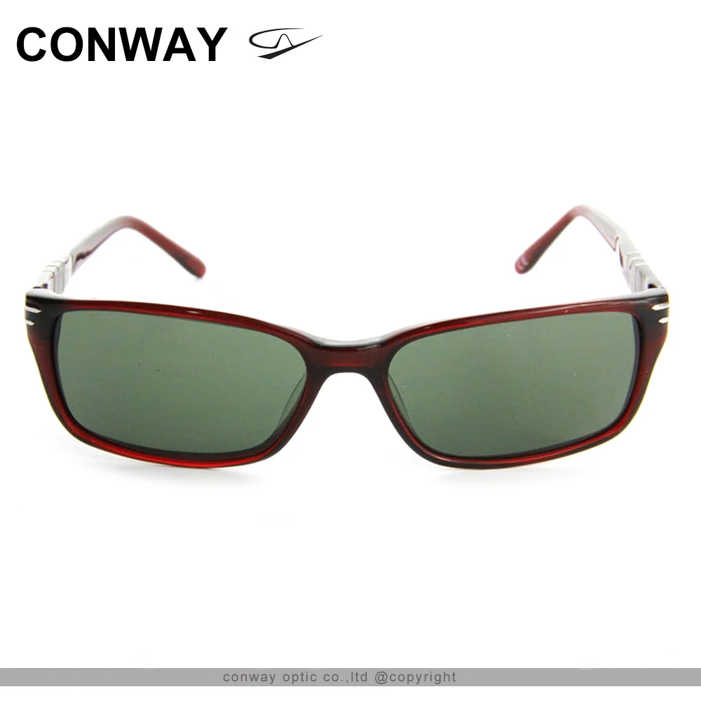 Модные солнцезащитные очки CONWAY для женщин тонкие с УФ защитой винная ацетатная