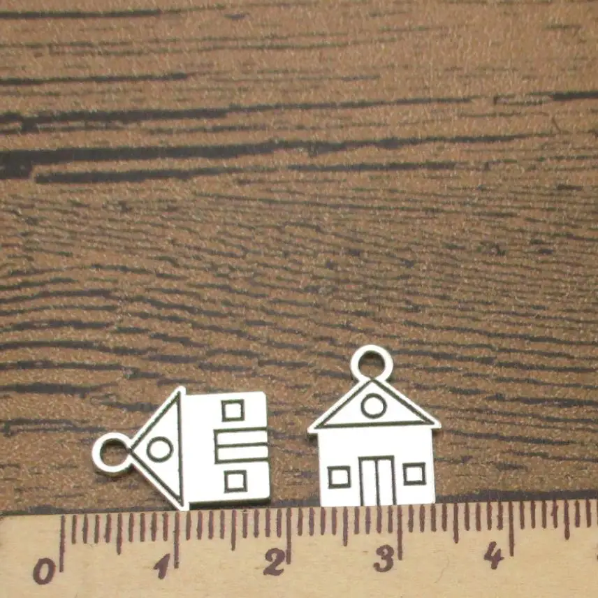 Оптовая продажа подвески для маленького дома 50 шт./лот 16 × 12 мм двухсторонние