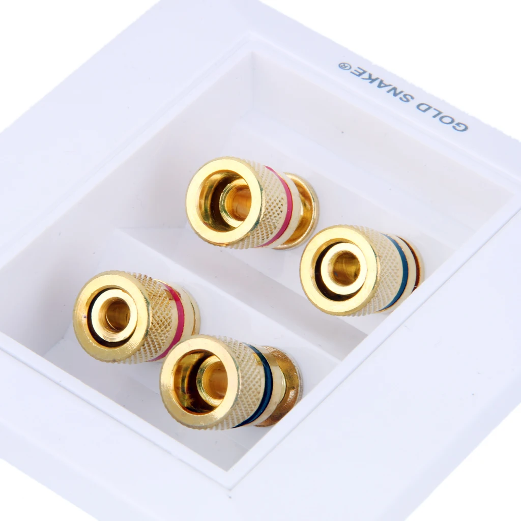 4 шт. плетеная вилка типа банан клемма для динамика квадратная настенная лицевая