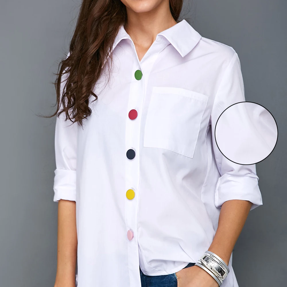 

Женская Асимметричная рубашка AOWOFS, белая Свободная блузка с длинными рукавами и карманами, Повседневная Уличная Одежда большого размера на...