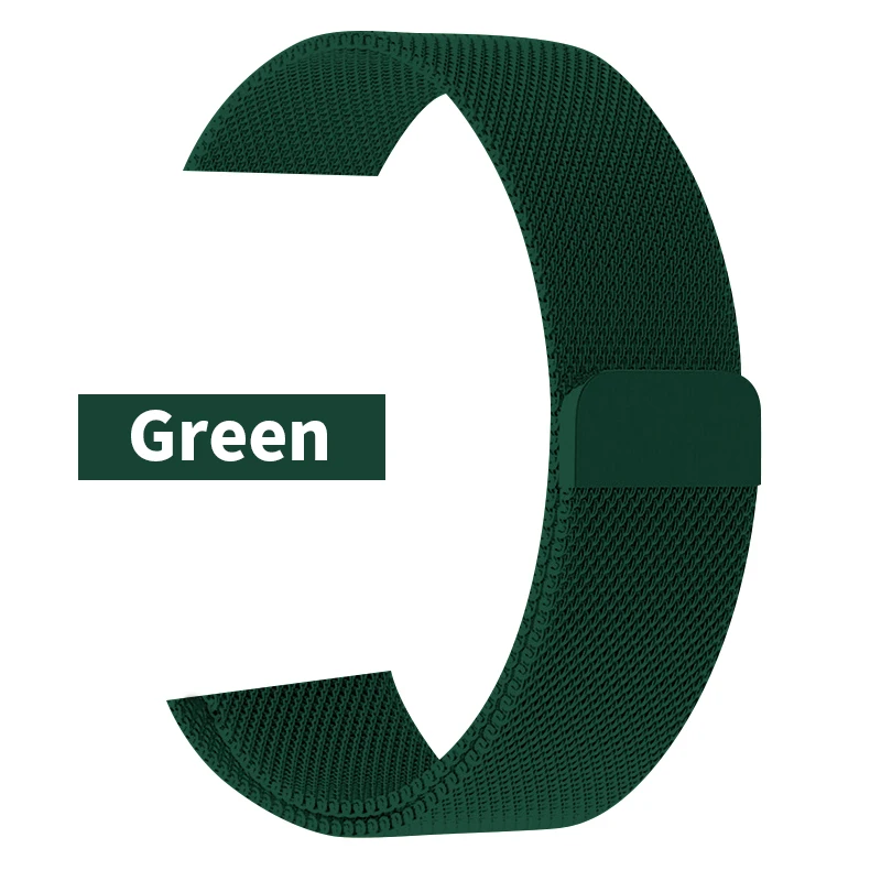 Green Красный ремешок для часов 40 44 мм для Iwatch Series 4 5 Миланская петля магнитный металлический браслет 38 ремешок для Apple Watch 3 - Цвет ремешка: Green