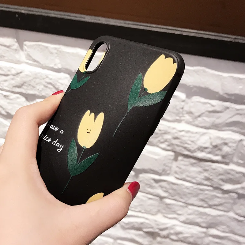 Чехол в стиле ретро для iPhone X XR 11 Pro XS Max милый силиконовый чехол с растительным