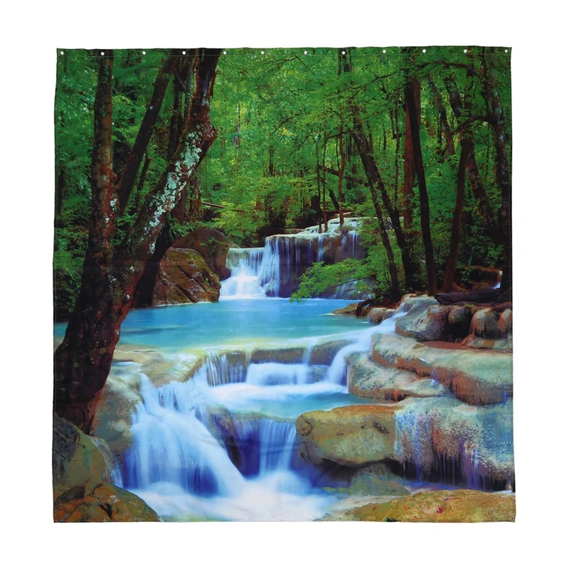 

Водонепроницаемая душевая занавеска С 3d-изображением водопада, Товары для ванной комнаты, креативная занавеска для ванной из полиэстера с ...