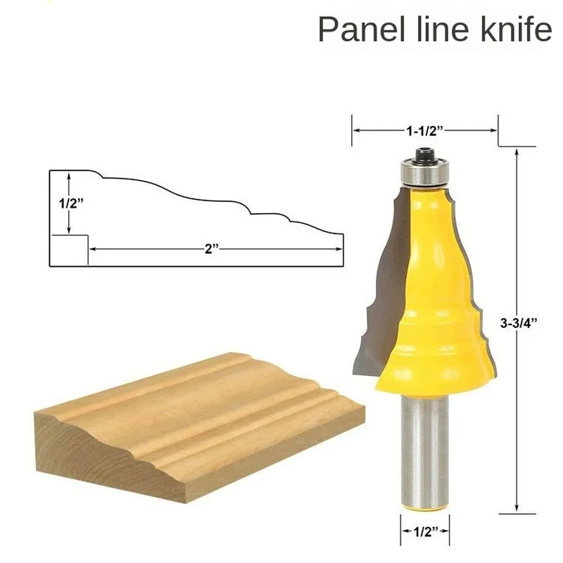 

L1PC 1/2 Shank Gong Cutter Armrest Door Window Casing Router Bit Line Milling Cutter for Wood Woodworking Tool