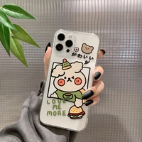 cute clear cartoon burger dog korean phone case for iphone 12 11 pro max xr x xs max 7 8 puls se 2020 cases soft silicone cover