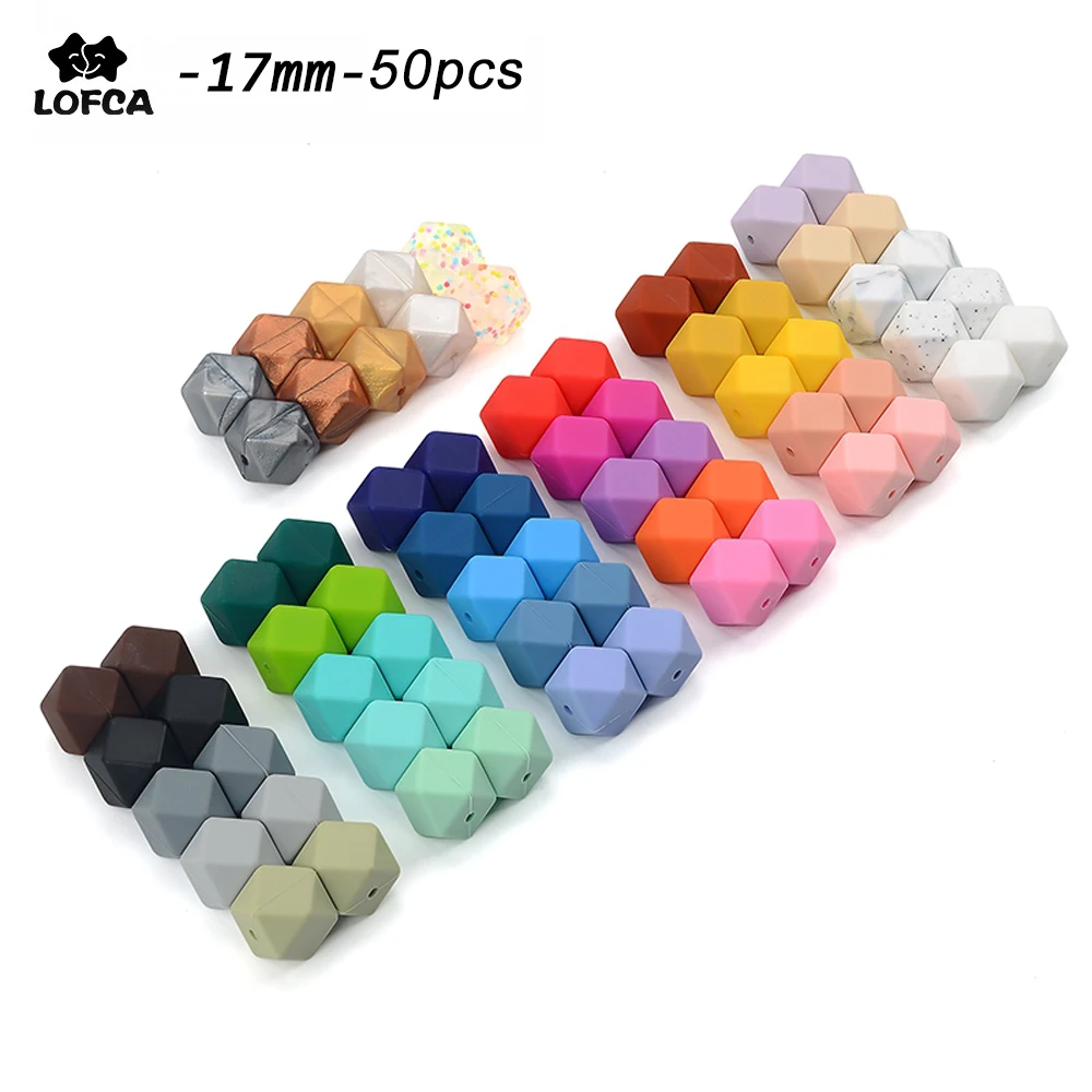 Оптовая продажа большие шестигранные силиконовые бусины ожерелье для