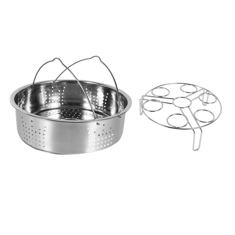 

Steamer Basket with Egg Steamer Rack for Instant and Pressure Cooker Accessories Vegetable Steam Rack Stand fits 5,6,8 Qt Pressu