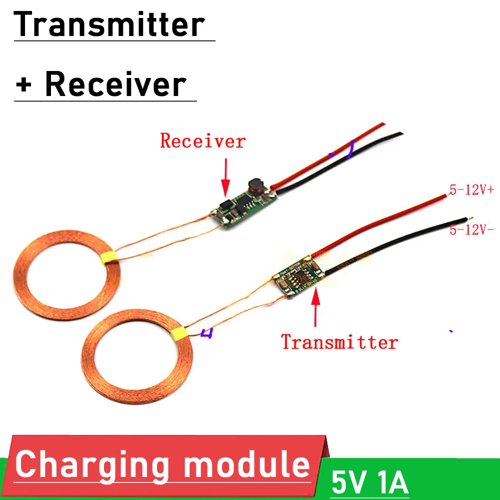

DC 5V 1A Wireless Charging Module Power Supply Coil Magnetic Induction Charger 12V DIY CellS Phone Transmitter + Receiver board