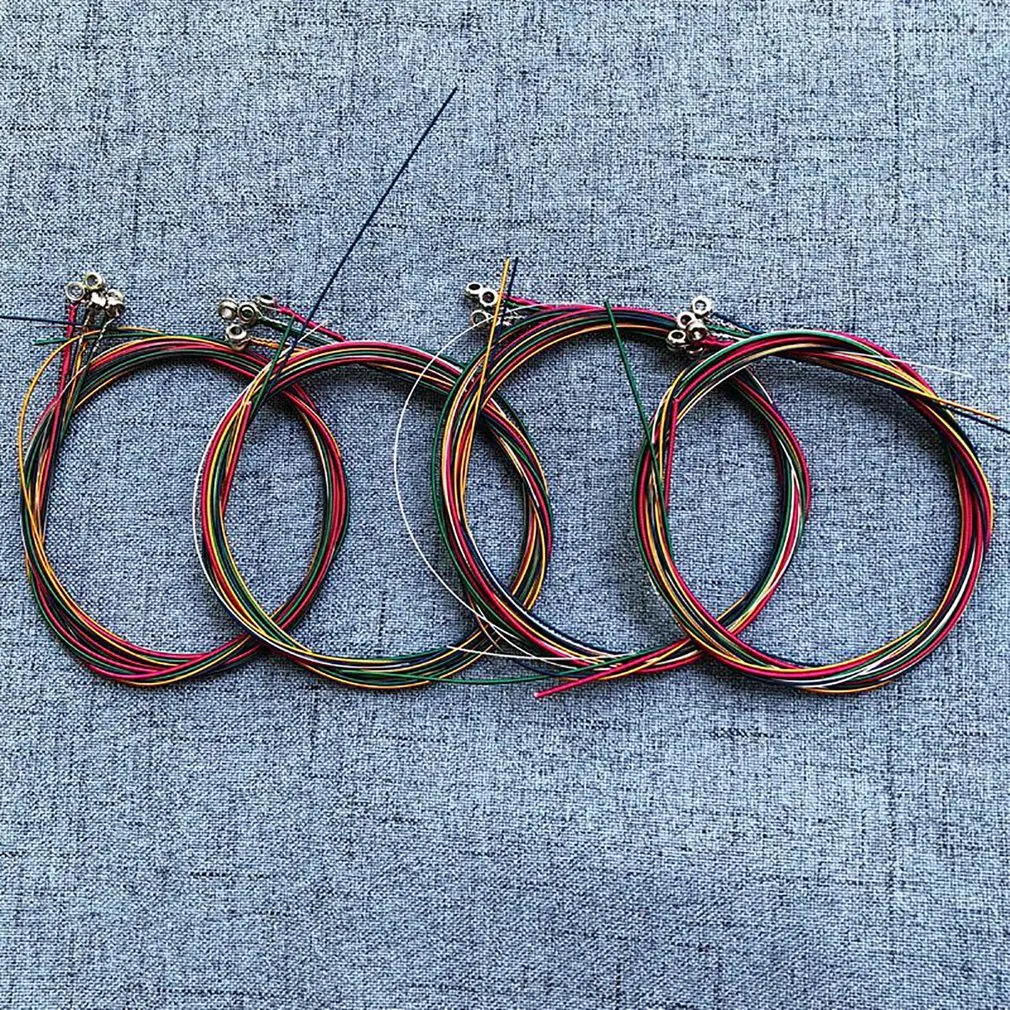 

6Pcs/set Rainbow Colorful Guitar Strings E-A For Acoustic Folk Guitar Musical Instruments