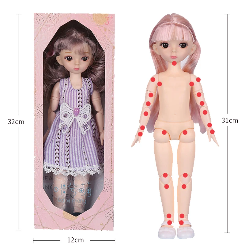 Кукла шарнирная с одеждой и обувью, 32 см от AliExpress WW