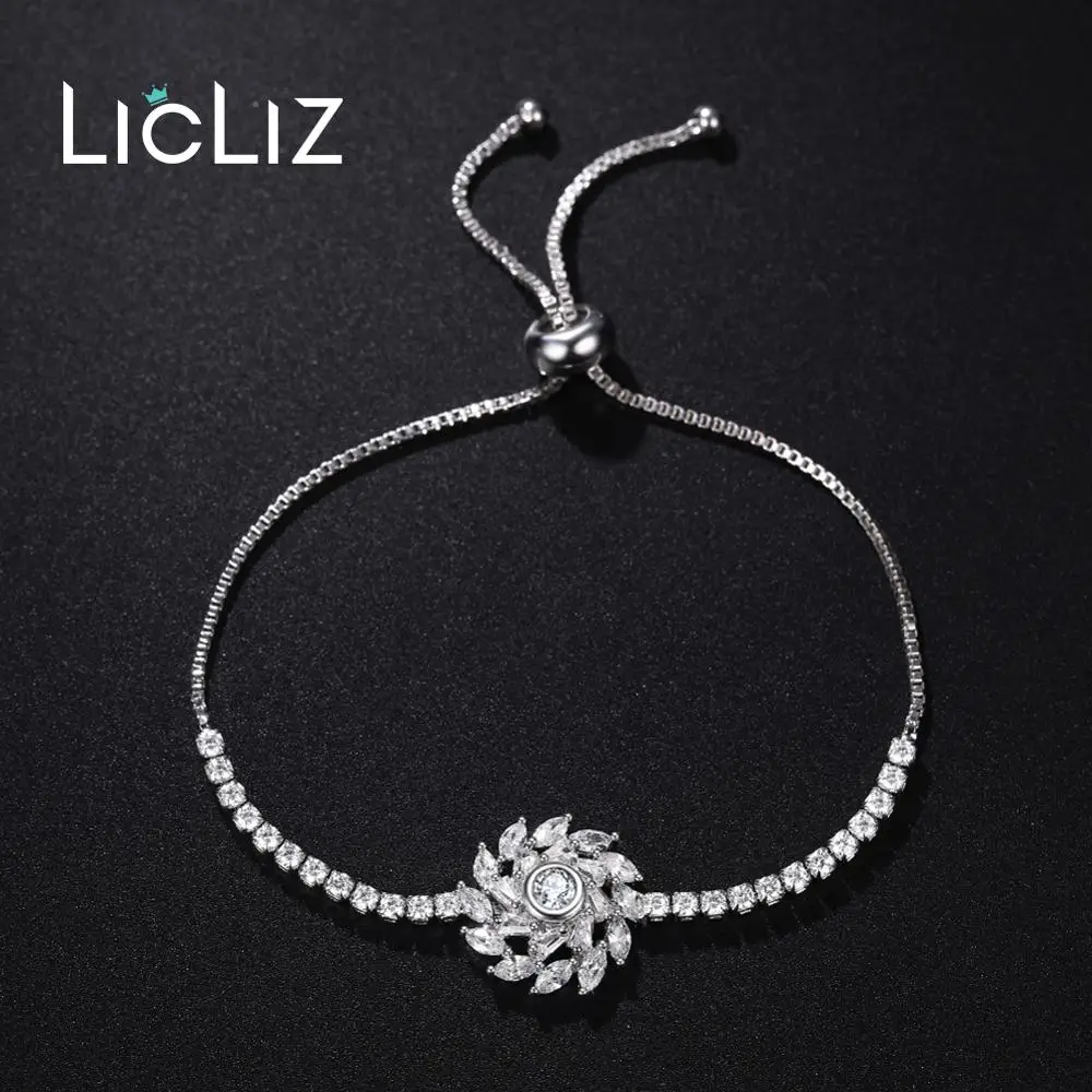 Модный Роскошный большой Вихревой цветок LicLiz регулируемые браслеты для женщин